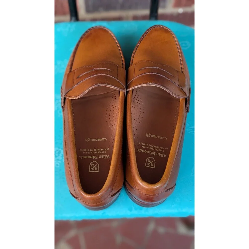 Allen Edmonds 'Cavanaugh' Walnut Brown Calfskin Leather Penny Loafers- Sz  9E